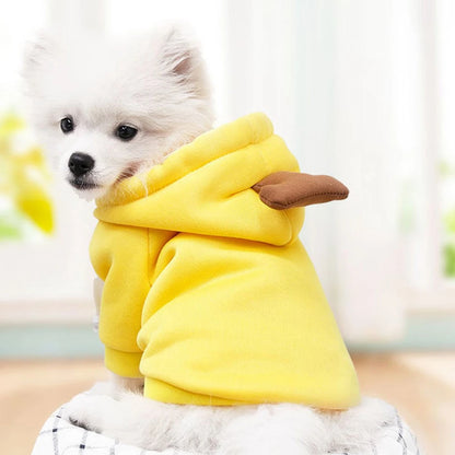 Niedliche Hundekleidung mit Früchten für kleine Hunde, Hoodies, warme Fleece-Haustierkleidung, Welpen-/Katzenkostüm, Mantel für französisches Chihuahua-Outfit