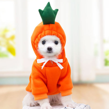 Niedliche Hundekleidung mit Früchten für kleine Hunde, Hoodies, warme Fleece-Haustierkleidung, Welpen-/Katzenkostüm, Mantel für französisches Chihuahua-Outfit