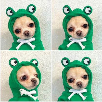 Niedliche Hundekleidung mit Früchten für kleine Hunde, Hoodies, warme Fleece-Haustierkleidung, Welpen-/Katzenkostüm, Mantel für französisches Chihuahua-Outfit