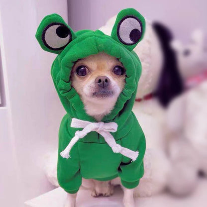 Niedliche Hundekleidung mit Früchten für kleine Hunde, Hoodies, warme Fleece-Haustierkleidung, Welpen-/Katzenkostüm, Mantel für französisches Chihuahua-Outfit