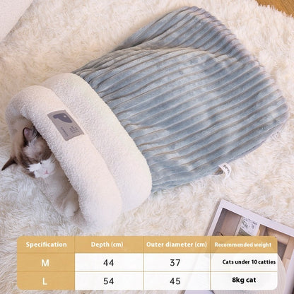 Neuer warmer Katzenschlafsack, warm und bequem