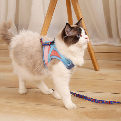 Anti-escape reflective cat harness leash